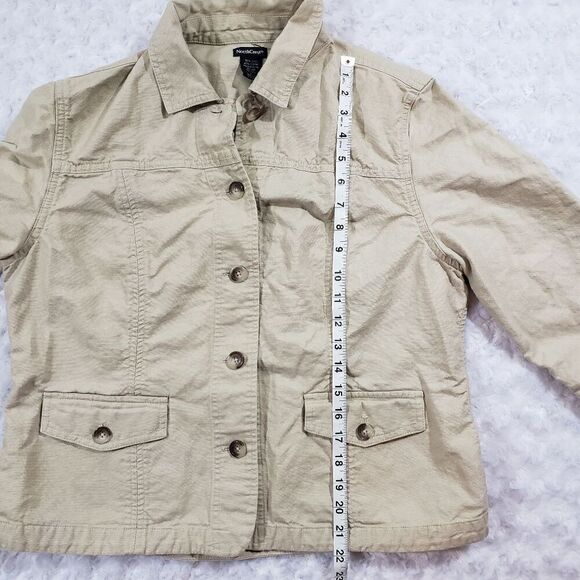 North Crest womens size large khaki linen and cotton layering jacket blazer - Picture 3 of 5
